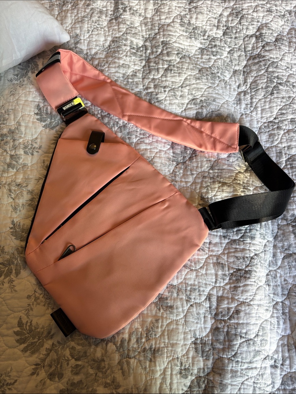 Wander Pink Triangular Sling Backpack